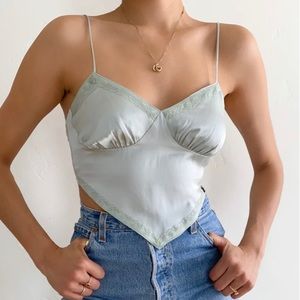 Frankie Phoenix Satin Sage Tie Back Top